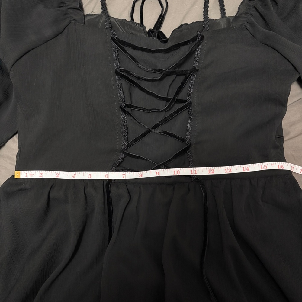 SOLD - NWT Dolls kill dark in Love lace up mini dress RUNS SMALL - Picture 10 of 11